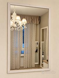 Specchio rettangolare con cornice bianca 62x42 cm