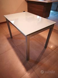 Tavolo allungabile in vetro temperato 75x110