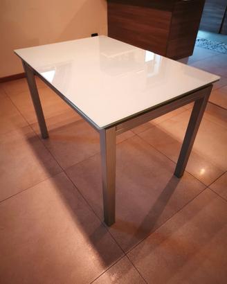 Tavolo allungabile in vetro temperato 75x110
