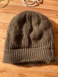 Berretto/cappello donna angora/lana verde