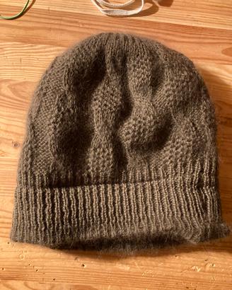 Berretto/cappello donna angora/lana verde