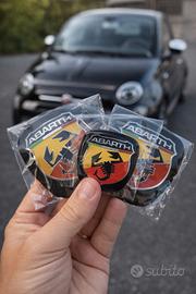 3 adesivi Abarth cofano macchina Fiat 