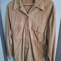 Giacca donna in pelle scamosciata  marrone 