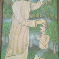 Quadro Gesù che benedice disegno a matita
