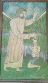 Quadro Gesù che benedice disegno a matita