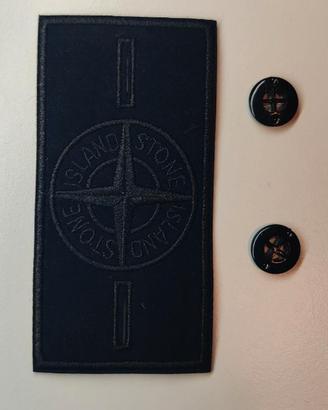 Patch toppa Stone Island nera + 2 bottoni