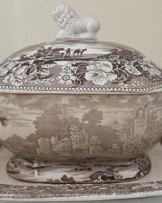 Antica Zuppiera Inglese con Piatto Ironstone