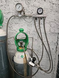 rampa travaso ossigeno a tre bombole