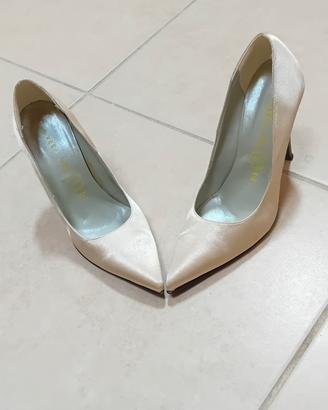 Décolleté beige chiaro stupende n. 37 tacco belle 