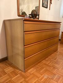 Comò in legno 4 cassetti 120x75x53