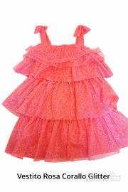 
Vestito rosa corallo glitter 