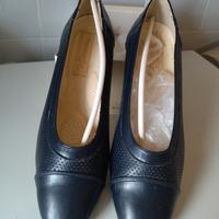 scarpe blu in vera pelle 