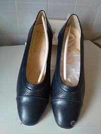 scarpe blu in vera pelle 