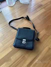 BORSA IN VERA PELLE NERA – TRACOLLA / CARTELLA VIN