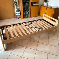 Letto singolo con rete e materasso