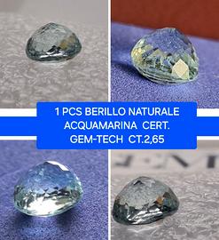 1 Pcs Acquamarina Naturale 2,65 CT