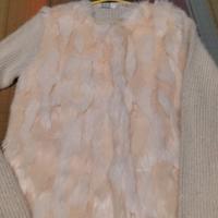 Giacca in maglia con finta pelliccia 