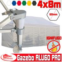 Gazebo pieghevole 8x4m alluminio certificato 4x8
