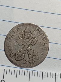 moneta antica argento Bologna 1730