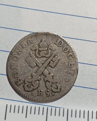 moneta antica argento Bologna 1730