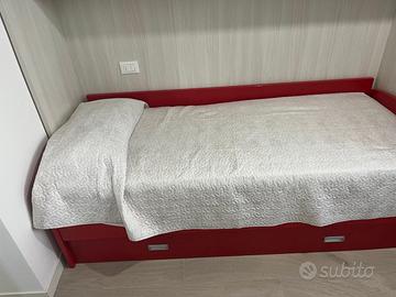 Letto singolo con secondo letto esraibile