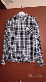 Camicia a Quadri Bianco/Nera Slim Fit