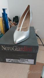 Scarpa argento n.38 tacco 12