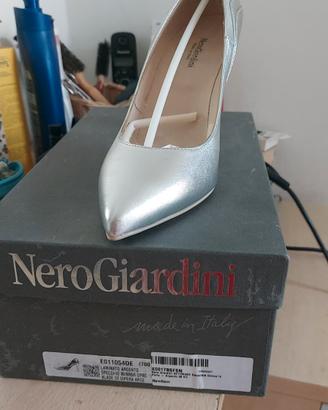 Scarpa argento n.38 tacco 12