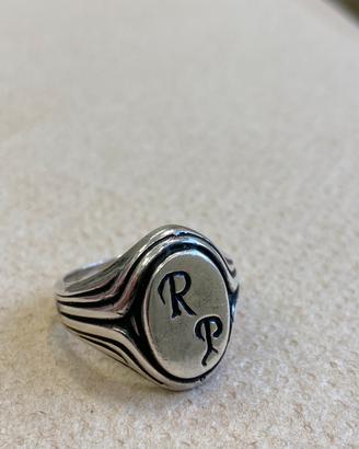 Anello argento 925 iniziali RP