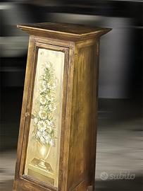 Colonna portavaso legno dipinto