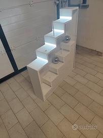 espositore doppio a gradini con led