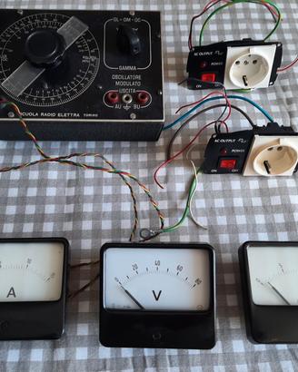 Lotto vintage Oscillatore, Amperometro, Voltmetro