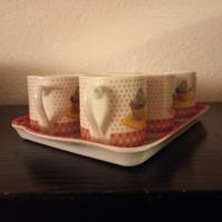 6 tazzine da caffè + vassoio
