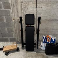 Panca decathlon con sbarra + manubri (50kg)