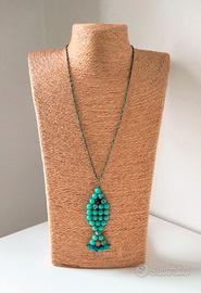 Collana Pesce macramè