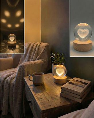 Sfera di cristallo 3D con Cuore