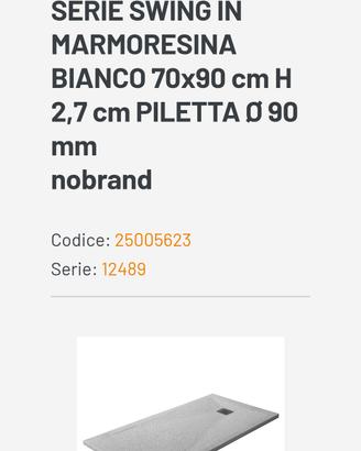 piatto doccia 70× 90