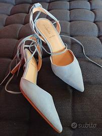 scarpe scamosciate azzurre