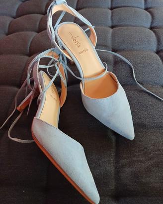 scarpe scamosciate azzurre