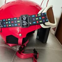 casco da sci con maschera