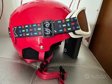 casco da sci con maschera