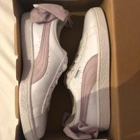 Sneakers puma basker fiocco rosa