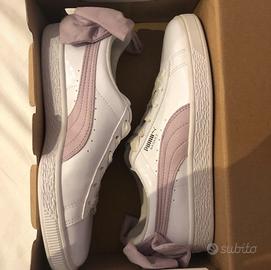 Sneakers puma basker fiocco rosa
