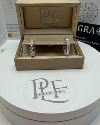 Orecchini a cerchio con Moissanite Certificata