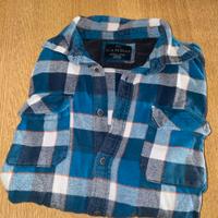 camicia a quadri in pile uomo vintage