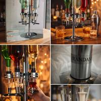 Dispenser per 4 bottiglie BRANDANI. Acciaio inox