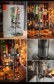 Dispenser per 4 bottiglie BRANDANI. Acciaio inox