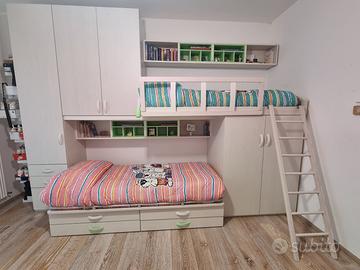 Cameretta due letti soppalcata