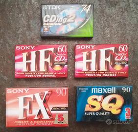 Maxell+Tdk+Sony Cassette Nuove Nastri C60 / C90
