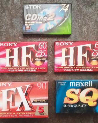 Maxell+Tdk+Sony Cassette Nuove Nastri C60 / C90